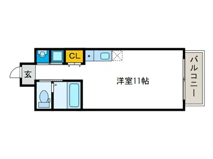 インザグレイス弁天町(ワンルーム/9階)の間取り写真