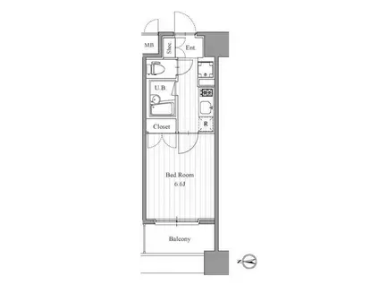 フィットエル森下(1K/9階)の間取り写真