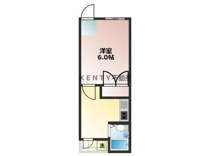 ウイング古屋(1K/2階)の間取り写真