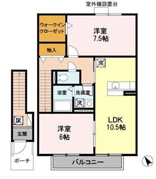 エスペランサオアシス(2LDK/2階)の間取り写真