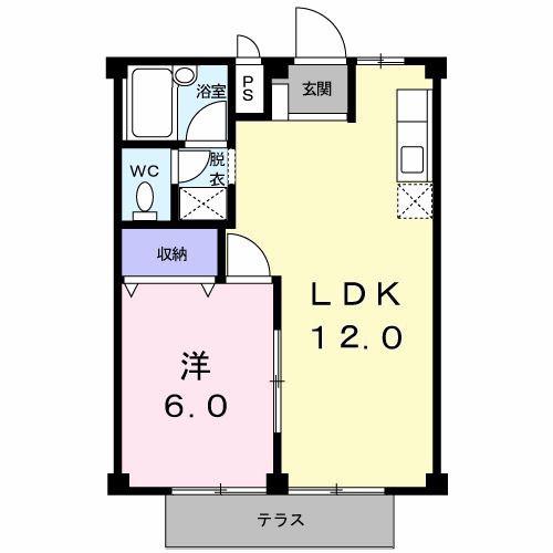 コーポラスY(1LDK/1階)の間取り写真