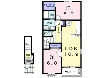 レフィーノA(2LDK/2階)の間取り写真