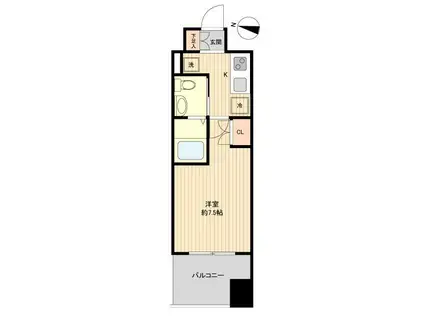 レジディア仙台上杉(1K/11階)の間取り写真