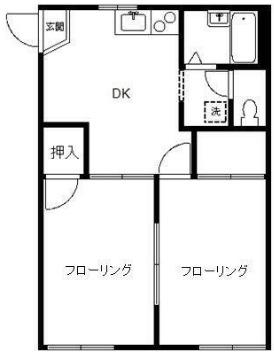 オウク千駄木(2DK/1階)の間取り写真