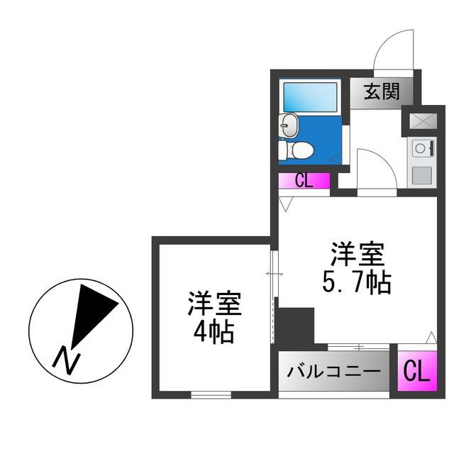 CORNICHE長瀬(2K/3階)の間取り写真