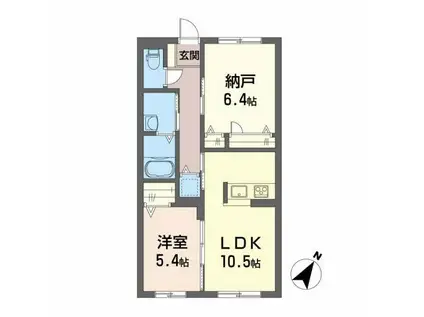 レインボーヒルズ(1SLDK/1階)の間取り写真