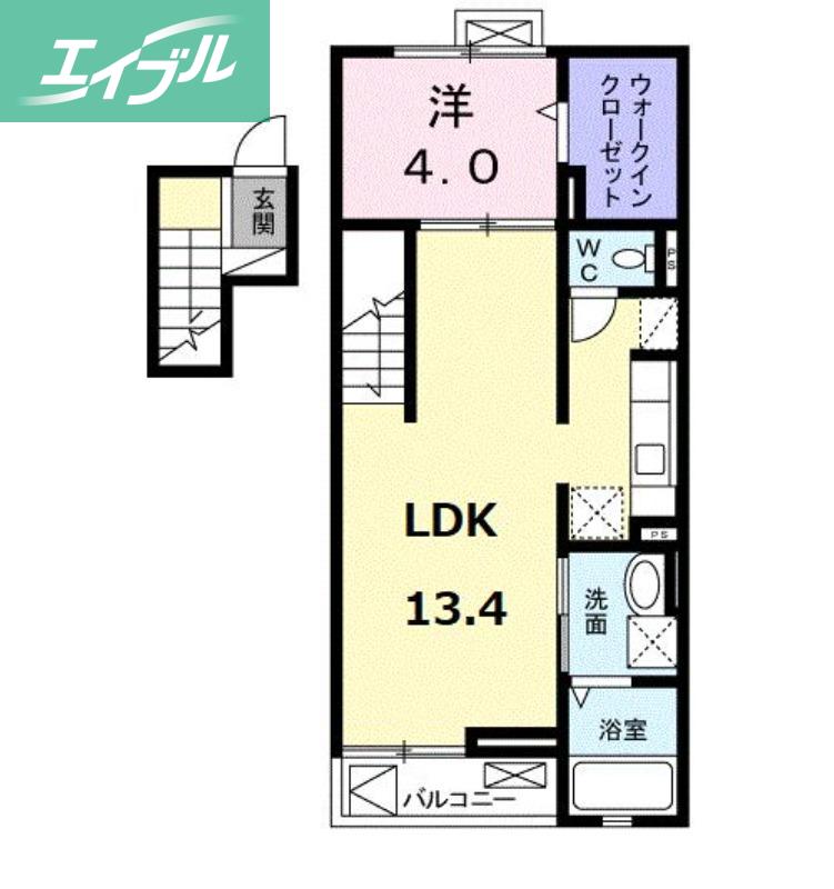 マリーアンジュ(1LDK/4階)の間取り写真