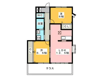 ネクステージフローラ(2LDK/1階)の間取り写真