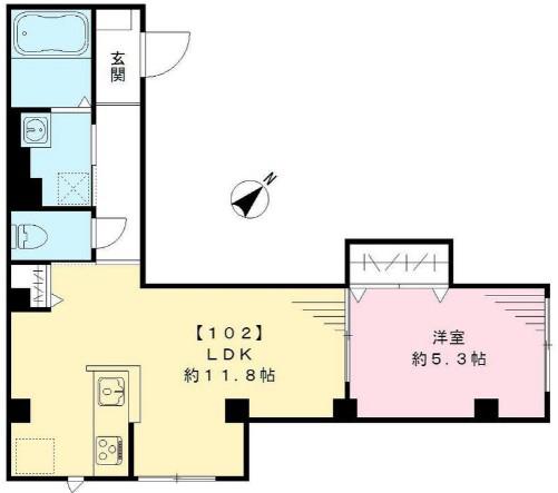 オーラヴァン池上(1LDK/1階)の間取り写真