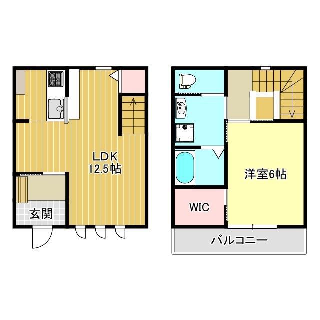 パインズ御幸町(1LDK/1階)の間取り写真