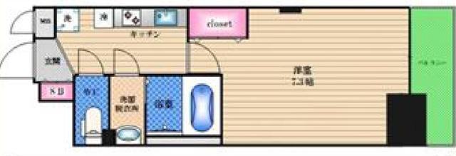 LUXE新大阪5(1K/3階)の間取り写真