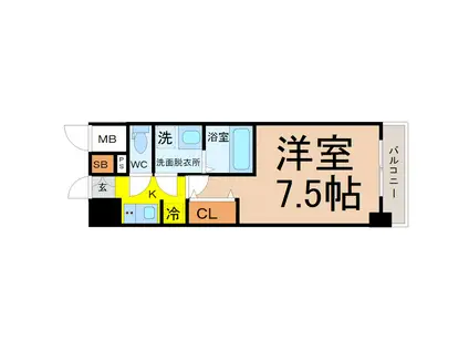 S-RESIDENCE豊国通(1K/12階)の間取り写真