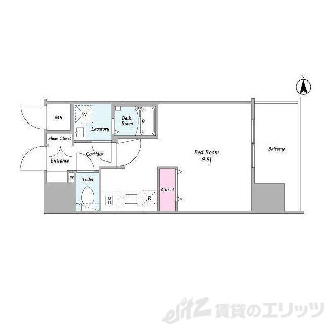 コンフォリア新梅田(ワンルーム/9階)の間取り写真