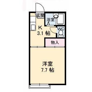 シュウフレグランスC棟(1K/2階)の間取り写真