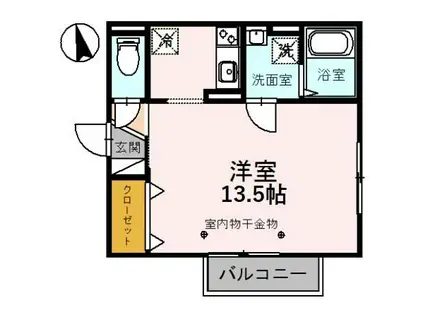 Y・プランドール(ワンルーム/2階)の間取り写真