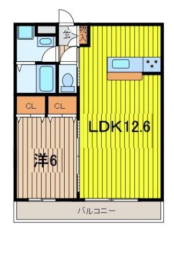 リブリ・TYU(1LDK/1階)の間取り写真