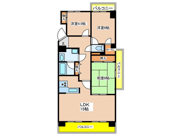 パードレ関目(3LDK/7階)の間取り写真