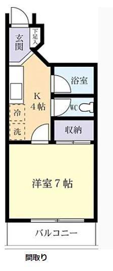 K1ビル(1K/3階)の間取り写真