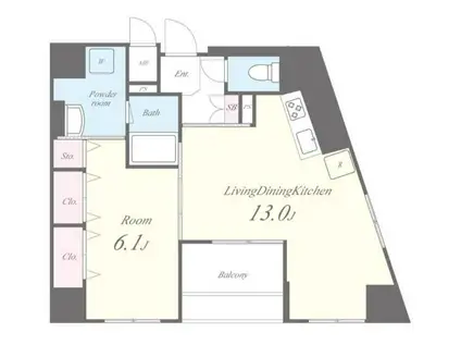 東京メトロ有楽町線 東池袋駅 徒歩2分 8階建 築5年(1LDK/4階)の間取り写真