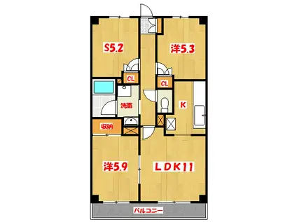 リュウ壱番館(2SLDK/2階)の間取り写真