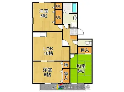 パークウエスト(3LDK/1階)の間取り写真