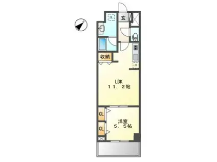 グランルクレ新栄イースト(1LDK/8階)の間取り写真