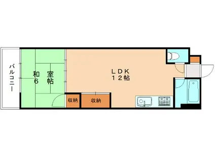 ギャラン江南(1LDK/5階)の間取り写真