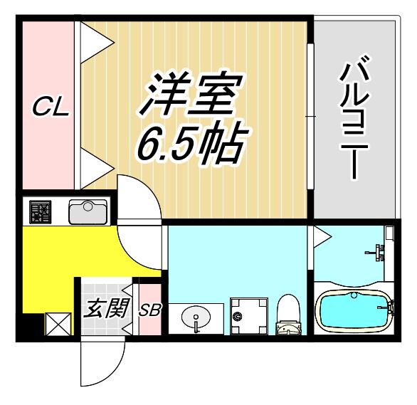 ヴィレッタ武庫之荘(1K/3階)の間取り写真
