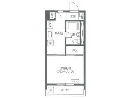 豊玉パールマンション(1K/4階)の間取り写真