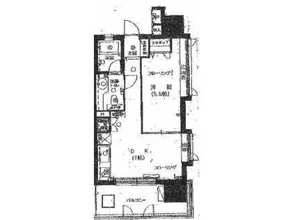 朝日フリーディオ武蔵境(1DK/4階)の間取り写真