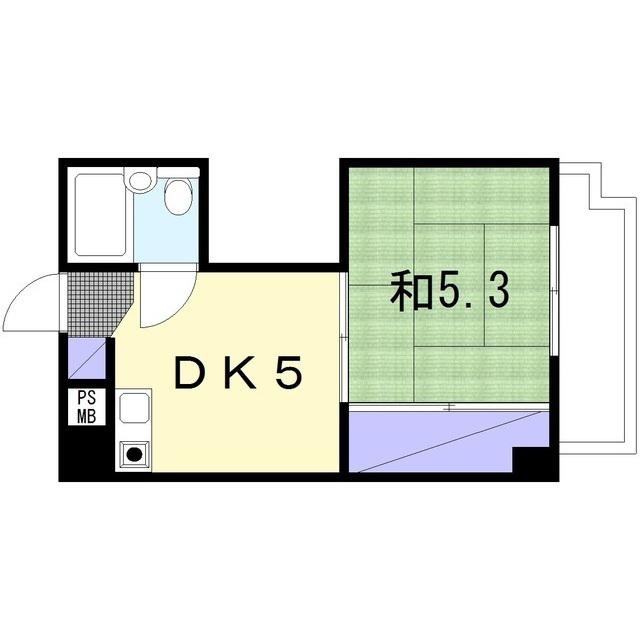 杉崎ビル(1DK/3階)の間取り写真