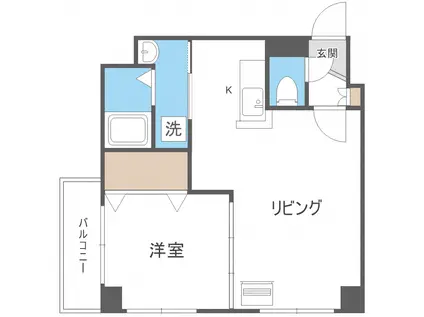 リーガルーセント(1LDK/6階)の間取り写真