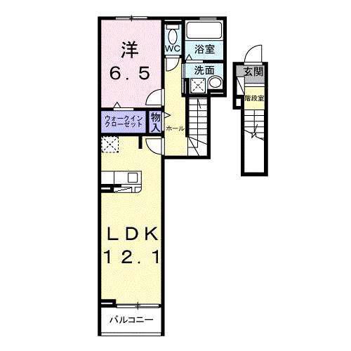 ウェルコナン I(1LDK/2階)の間取り写真
