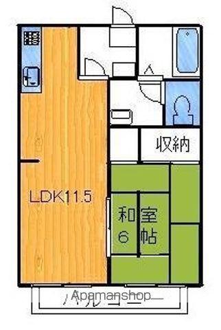 アルファ壱番館(1LDK/1階)の間取り写真