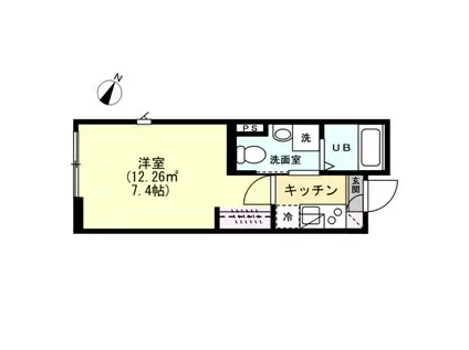 WITH FUN 小田急相模原駅前(1K/3階)の間取り写真