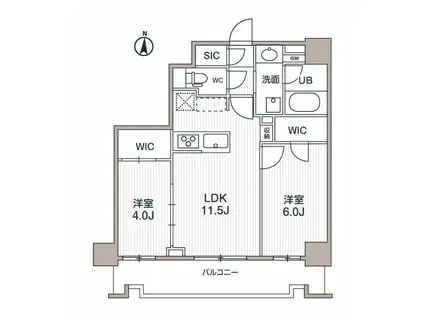 シーズンフラッツ両国サウス(2LDK/2階)の間取り写真