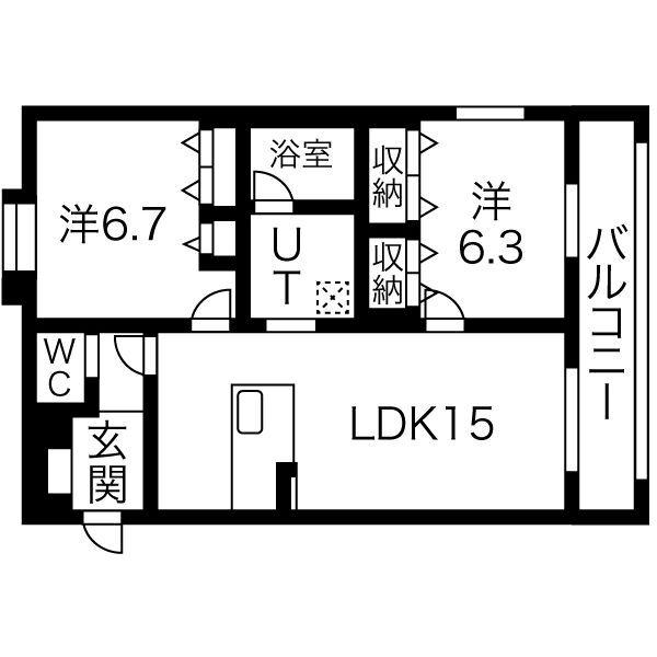 オラシオン新川(2LDK/3階)の間取り写真