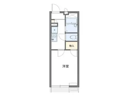 レオパレスハピネス光が丘 43412(1K/2階)の間取り写真