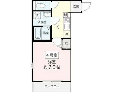 NEXUS I(1K/2階)の間取り写真