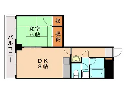 ラフォーレ石橋(1DK/3階)の間取り写真
