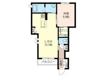 クオレール(1LDK/1階)の間取り写真