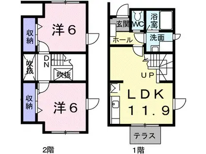 コリーヌメゾン(2LDK/1階)の間取り写真