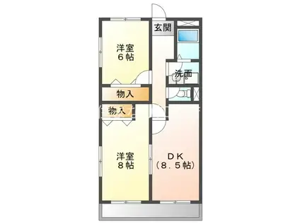 エクセル2(2DK/1階)の間取り写真