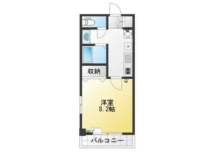 ツインタワー浦安(1K/4階)の間取り写真