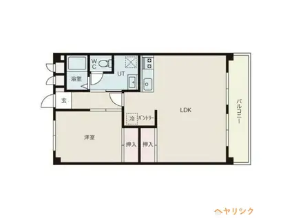 大曽根3棟(1LDK/3階)の間取り写真