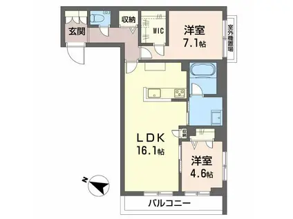 CASA ニックスV(2LDK/3階)の間取り写真