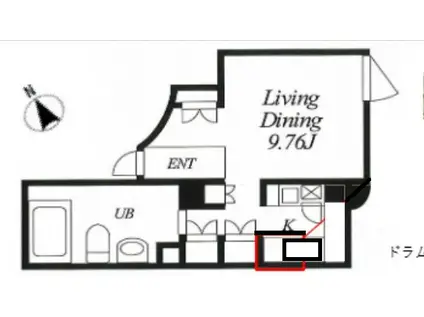 グリーンテラス元代々木(ワンルーム/1階)の間取り写真