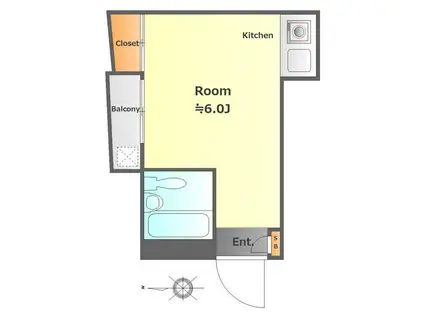 シリウス東十条(ワンルーム/4階)の間取り写真