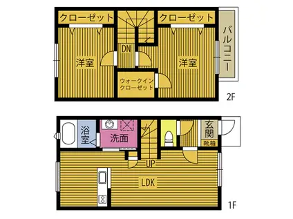 ATTRESE四の湯A(2LDK/1階)の間取り写真