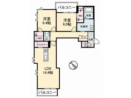 アルネスト(2LDK/2階)の間取り写真